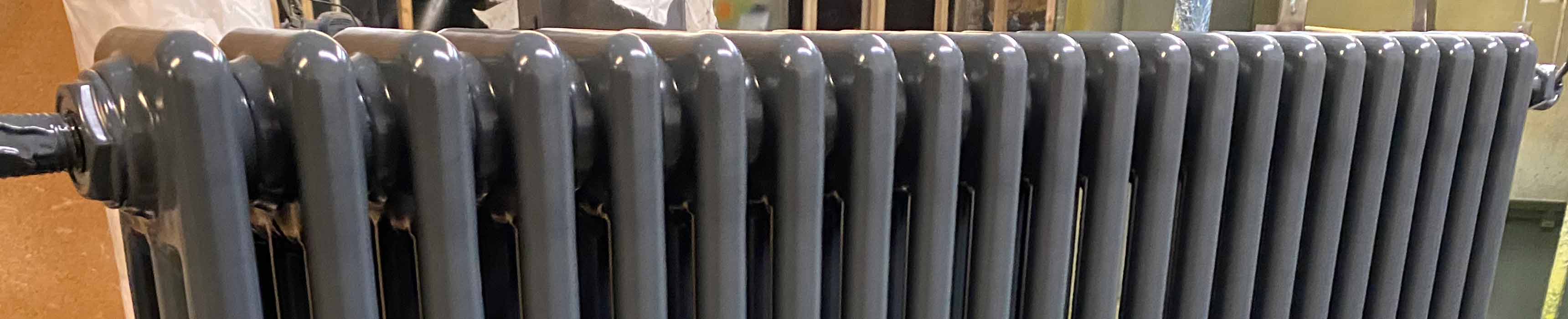 A Grey newly powder coated radiator