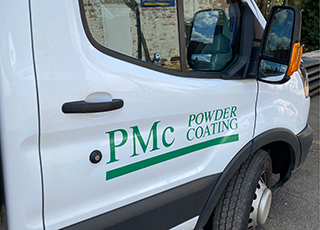 PMc powder coating van door