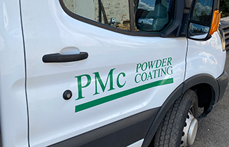 PMc powder coating van door